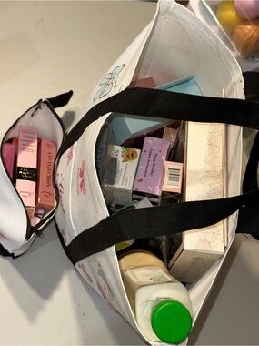 Huge Tote and Makeup Bag Full of Makeup & Skincare. Plus Free makeup blind Box:)